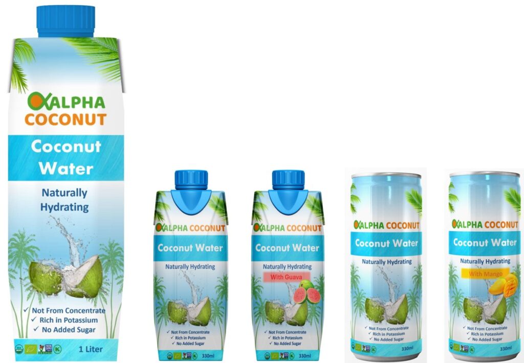 Retail Coconut water product range