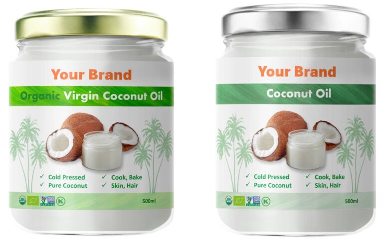 Private Label coconut oil product range